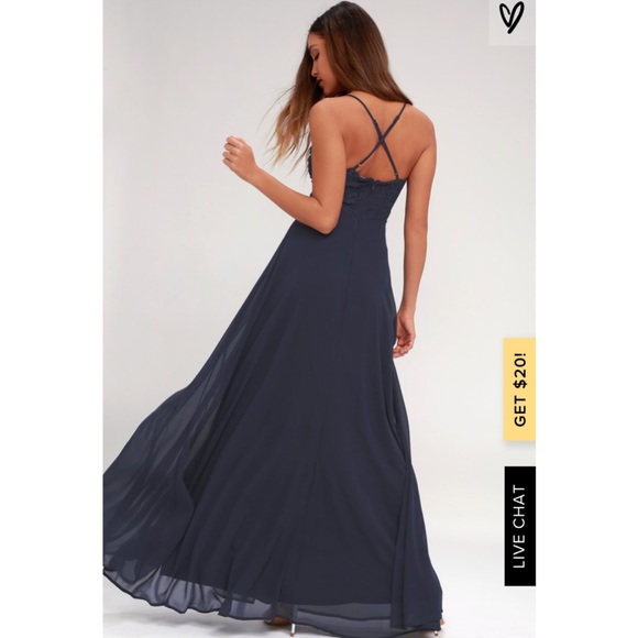 Lulu’s Madalyn Navy Blue Lace Maxi Dress - Picture 2 of 4